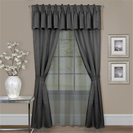 ACHIM IMPORTING Achim Importing CL6P63CC06 55 x 63 in.Claire Window Curtain Set; Charcoal - 6 Piece CL6P63CC06